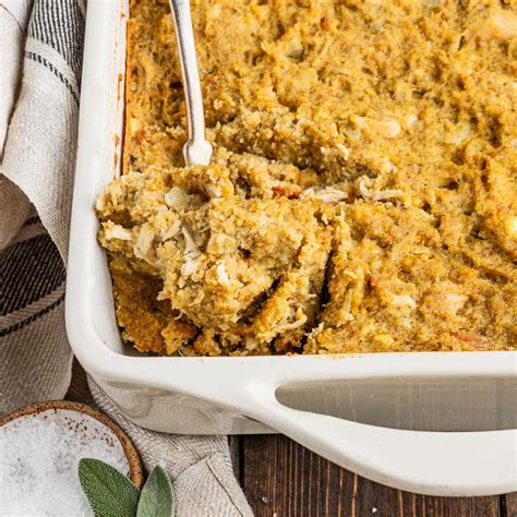 Grandma's Old Fashioned Cornbread Dressing Recipe | Healthy Little Peach