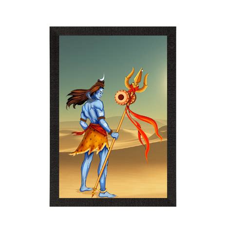 Lord Shiva Satin Matt Texture UV Art Painting - eCraftIndia Online