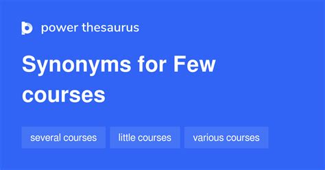 Few Courses synonyms - 31 Words and Phrases for Few Courses