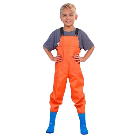 XUNHAO Kids Boys Girls Chest Waders Youth Fishing Waders With Pocket For Toddler Children ...