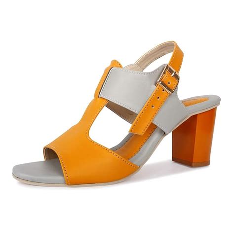 Denill Women's Block Heels Yellow Uk- 6 : Amazon.in: Fashion