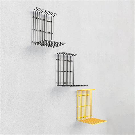 Yellow and Grey Dunlin small wall shelves (3 pieces) – Meshable