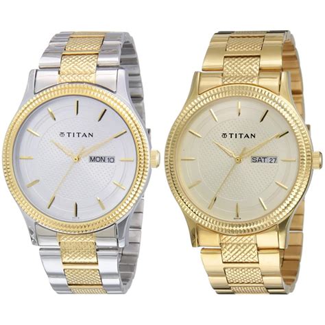 Titan Stainless Steel Unisex Analog Watches Combo (Nk1650Bm03 ...