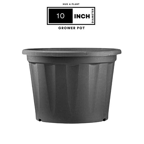10 Inch Grower Plastic Pot Black – Hug A Plant