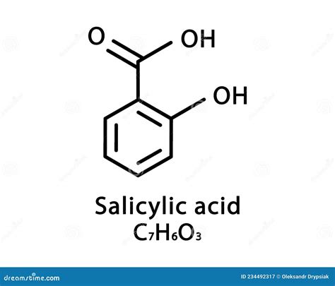 Moleculaire Structuur Van Salicylzuur. Salicylzuur Skeletscheikundige ...