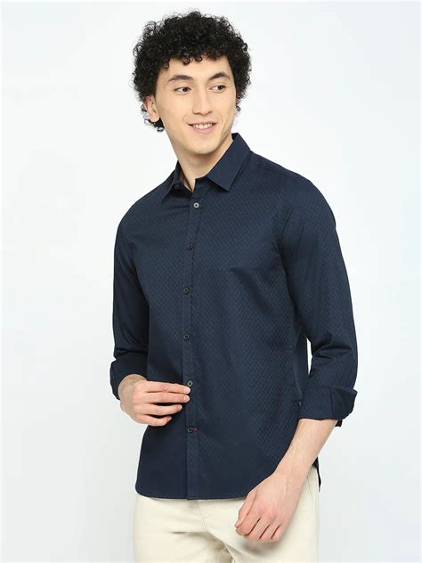 Being Human Men Slim Fit Shirts-Navy