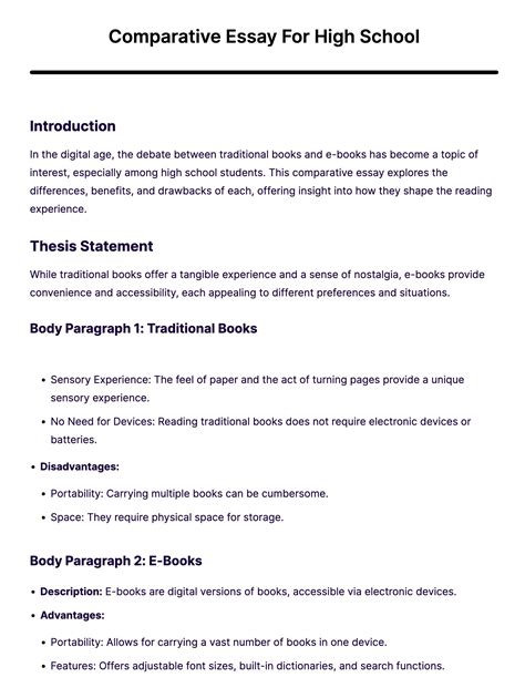 Image result for Comparative Essay Example