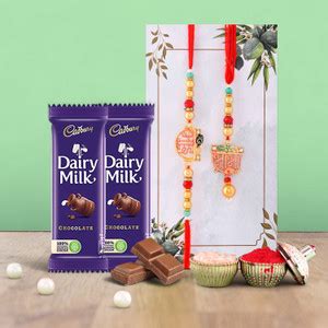 Ascension Peacock Designer Couple Rakhi Set For Bhaiya Bhabhi With 2 ...