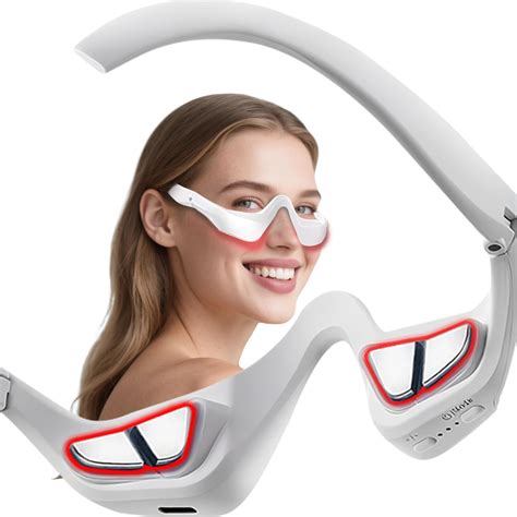 Under-Eye Red Light Therapy Device with Microcurren, 3D Contour Eye Massager for Dark Circles ...