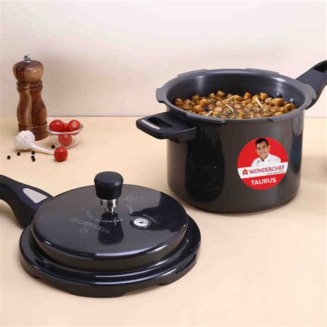 Buy Taurus Hard Anodized Outer Lid Pressure Cooker 5L Online at Best ...