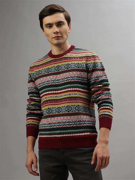 Shop Gant Men Printed Full Sleeves Round Neck Sweater Online – Iconic India