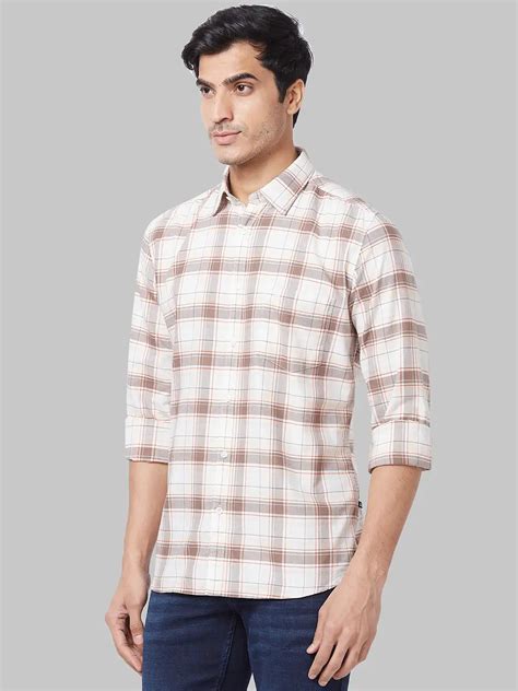 Parx Men Brown Checks Slim Fit Cotton Casual Shirt – MyRaymond