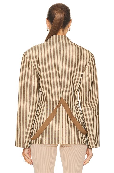 JACQUEMUS La Veste Filu in Beige & Brown Stripes | FWRD