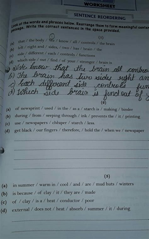 please reordering sentence - Brainly.in