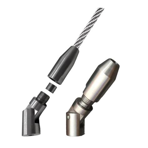 Sparesdeal Stainless Steel Wire Rope Bullet Angled Connector for ...
