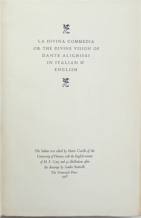 La Divina Commedia Or The Divine Vision of Dante Alighieri in Italian ...
