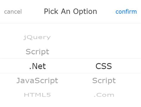Generic Picker With iOS Style UI - jQuery Selectscroll | jQuery Plugin