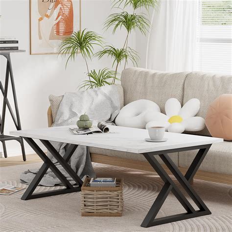 Wolawu Coffee Table White Living Room Center Table, Simple India | Ubuy