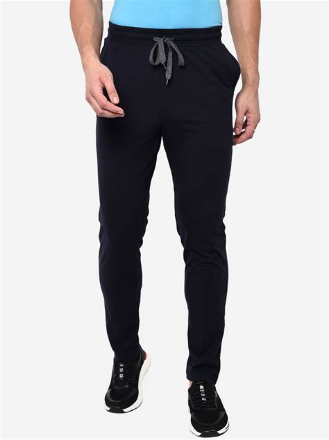 Navy Blue Track Pant for Men - Solid Regular Fit | JadeBlue