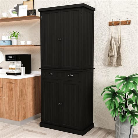 Buy HLR Freestanding Kitchen Pantry Storage Cabinet with Adjustable ...