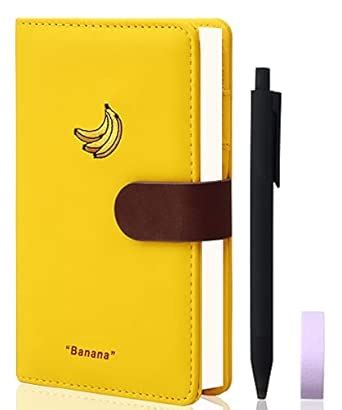 Pocket Yellow Banana Gift Notebook Cute Refillable Journal Fruit Mini ...