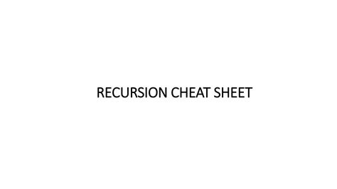 Image result for Java Recursion Cheat Sheet