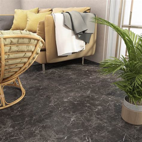 Light Black Marble Vinyl Floor Tiles – CHIHUT