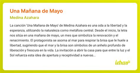 Significado de la canción UNA MAÑANA DE MAYO (Medina Azahara) - LETRAS.COM