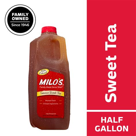 Milo's Sweet Iced Tea Half Gallon 64 fl oz Fresh Brewed Refrigerated ...