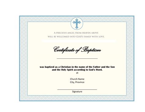 Free Printable Baptism Certificate Templates [PDF, Word] Fillable