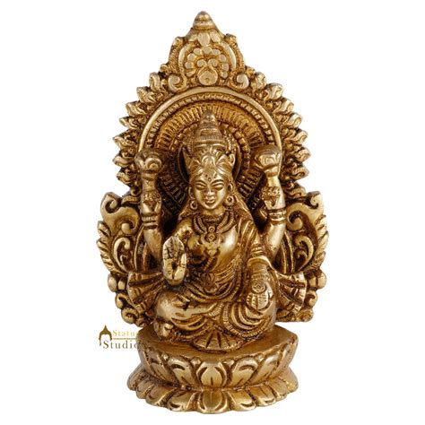 Brass Hindu Wealth Goddess Lakshmi Diwali Corporate Gift Idol Décor St ...