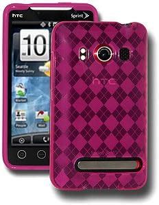 Pink Cruzer Argyle High Gloss TPU Soft Gel Skin Case - For HTC EVO 4G ...
