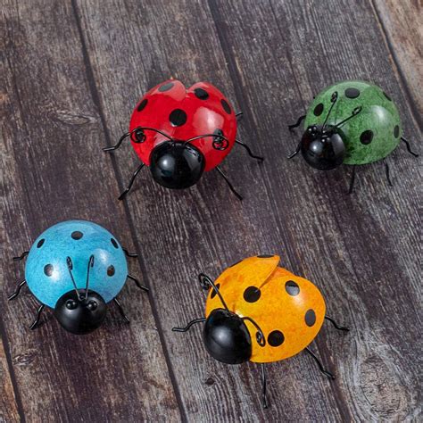 Buy YEAHOME Cute Ladybugs Outdoor Wall Decor, 3D Metal Wall Art Spring ...