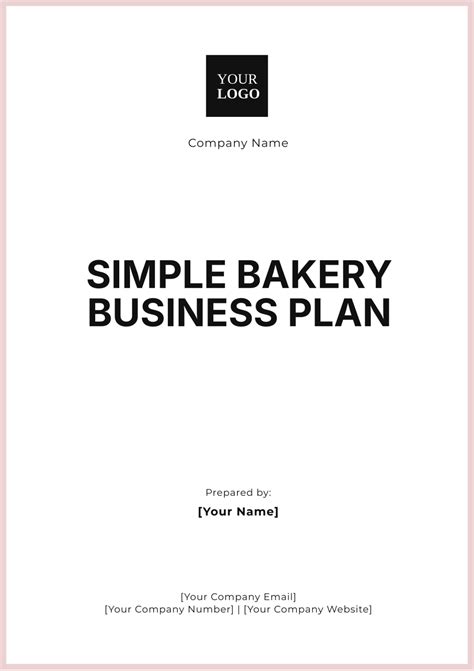 Free Simple Bakery Business Plan Template to Edit Online