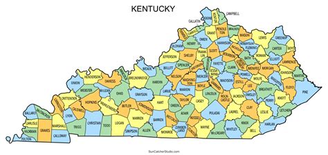 Kentucky Counties Map Printable - Printable Template Hub
