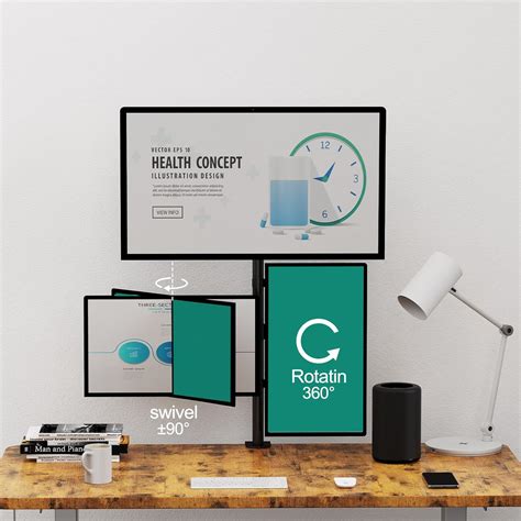 ErgoFocus Triple Monitor Stand - Height Adjustable, India | Ubuy