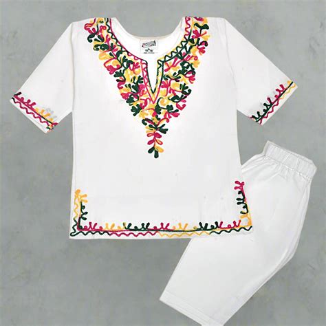 Buy Sustainable White Cotton Baby Girl Kurta Pajama Set with ...