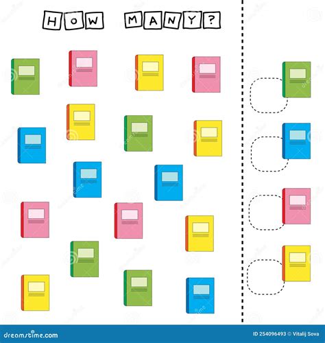 HOW MANY stock illustration. Illustration of kindergarten - 254096493