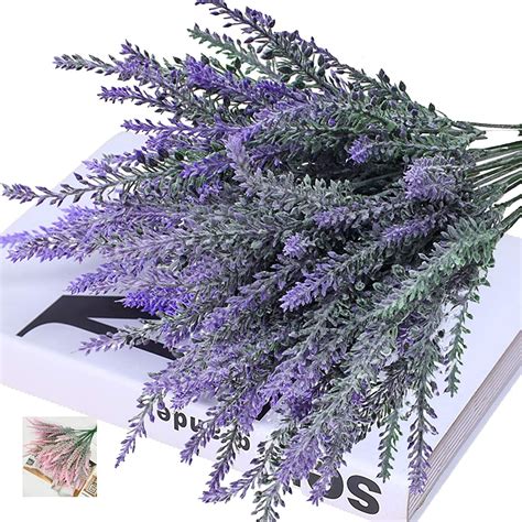 Artificial Lavender Flowers Plants 6 Pieces,uv Resistant purple 日本人気超絶の
