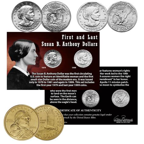 First & Last Susan B. Anthony Dollars BONUS! First Sacagawea Dollar