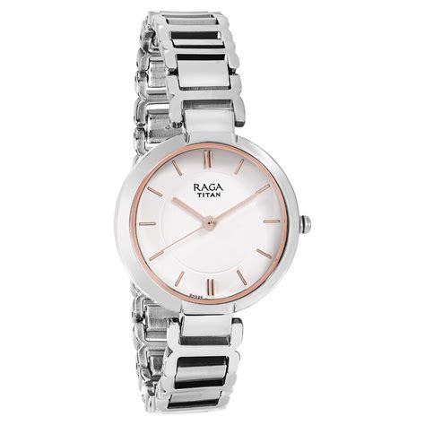 Buy Online Titan Raga Viva White Dial Analog Metal Strap watch for ...