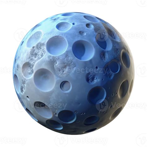 impressive classic Cratered Blue Planet 3D Render exclusive 56555372 PNG