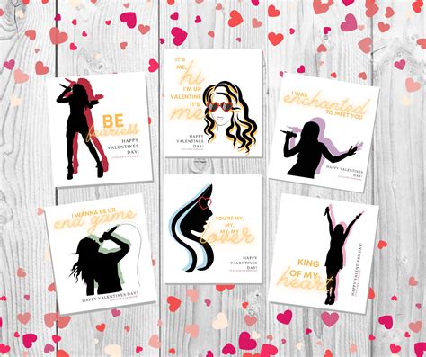 Taylor Swift VALENTINE’S CARDS Printable Valentine Card Swiftie Pop ...