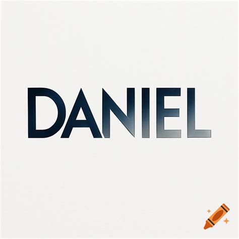 A modern logo featuring the name DANIEL in a dark blue to light gray ...