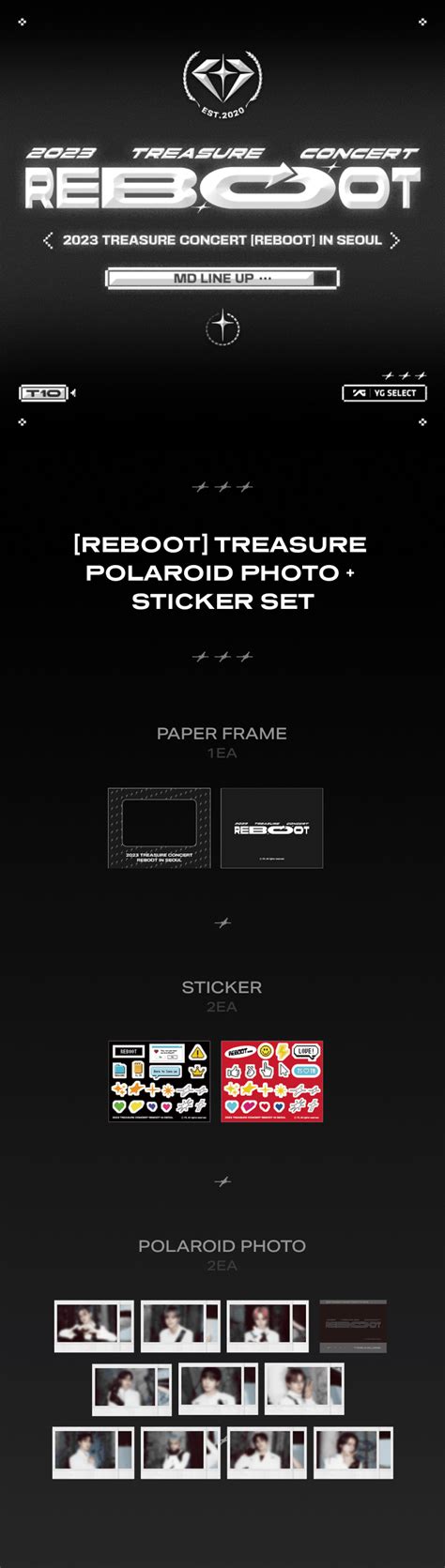 TREASURE - REBOOT OFFICIAL MD POLAROID PHOTO + STICKER SET – COKODIVE INDIA