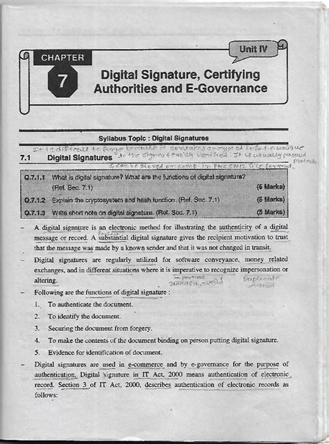 Digital Signatures and Certifying Authorities: Chapter 7 Overview (IT ...