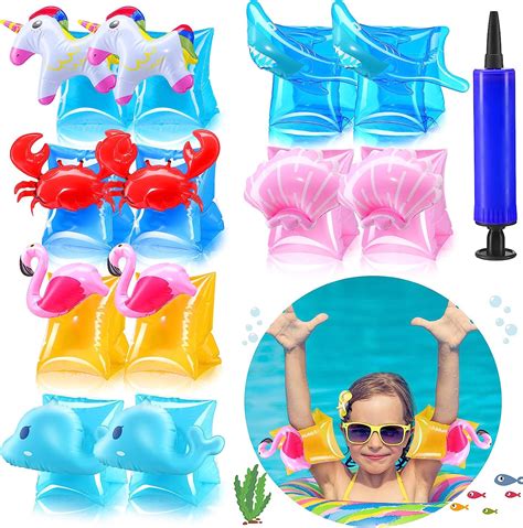 Buy 12 Pieces Swim Arm Floaties Inflatable Swim Armbands for Kids with ...