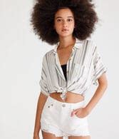 High-Waisted Denim Shorty Shorts