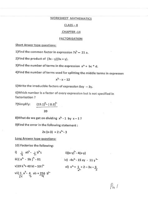 Image result for Factorisation Class 8