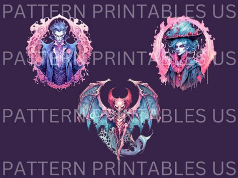 Pastel Vampires Clip Art Set, 30 Files, Instant Download, 300 DPI PNG ...